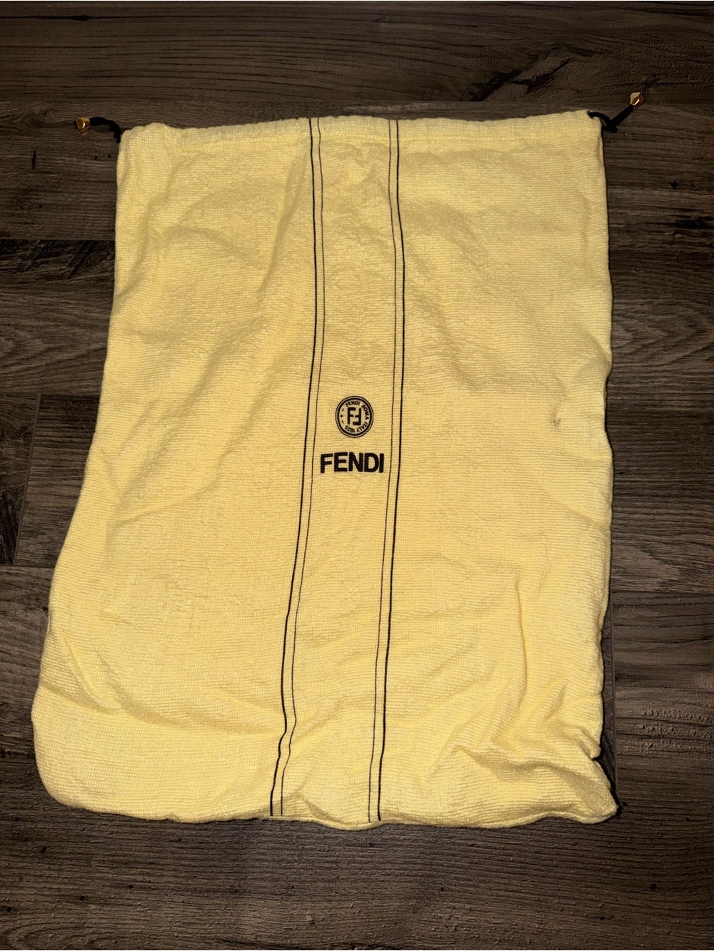 Fendi Yellow Drawstring Dust Bag